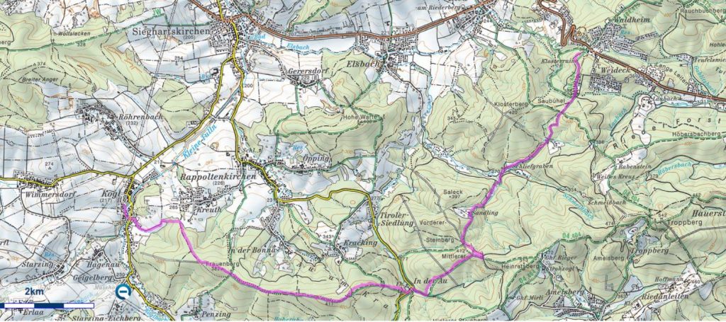 Route von Riederberg  bis Kogl